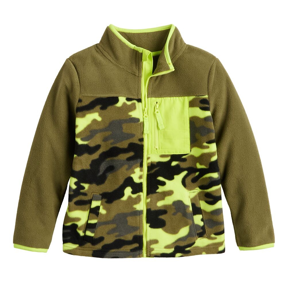 

Куртка Jumping Beans из микрофлиса на молнии на всю длину для мальчиков 4–12 лет, цвет Lime Camo