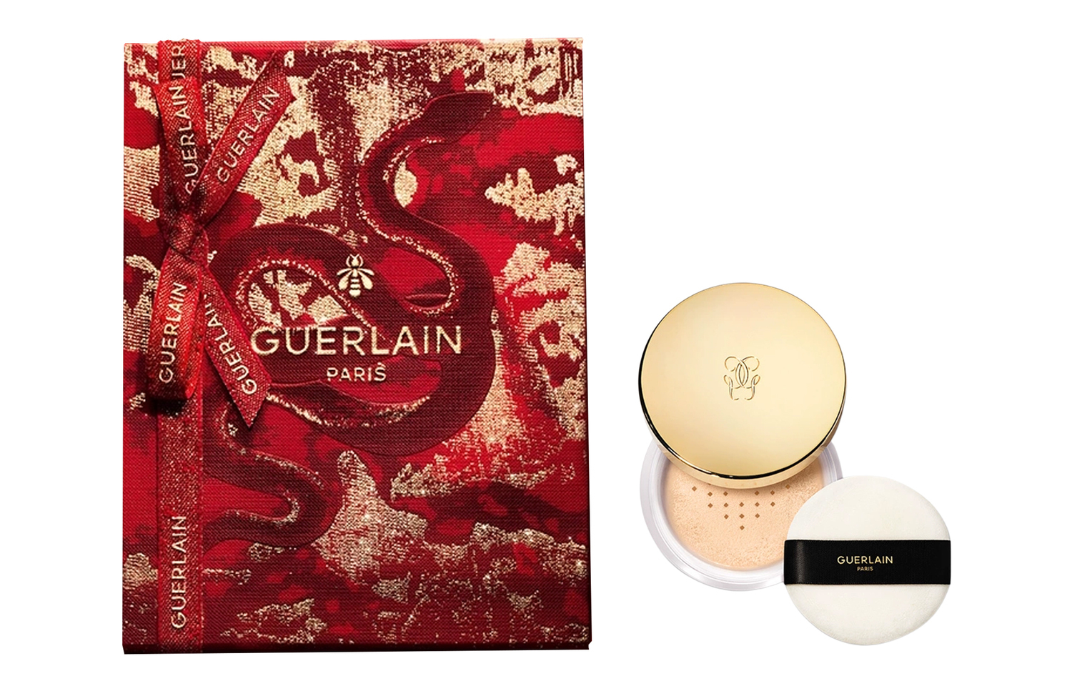 GUERLAIN Jiaolan новогодний лимитированный золотой алмазный корректирующий алмазный нежный рассыпчатый пудра для матирования и фиксации макияжа 35г — фото 3