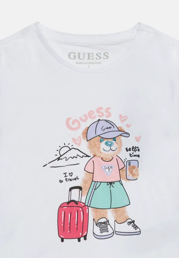 Детская футболка с принтом «крылья летучей мыши» Guess, Pure White — фото 4