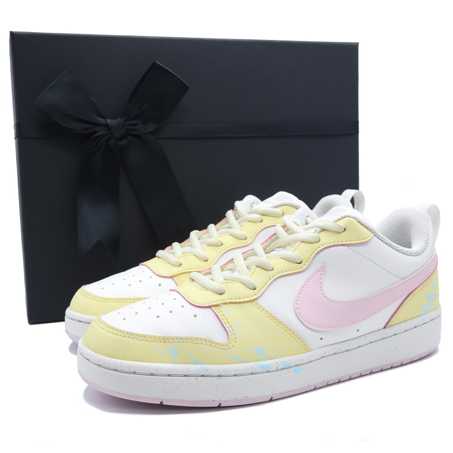

Кроссовки Nike Court Borough Skateboarding Shoes Women's Low-top White, Yellow, Pink, светло-желтый