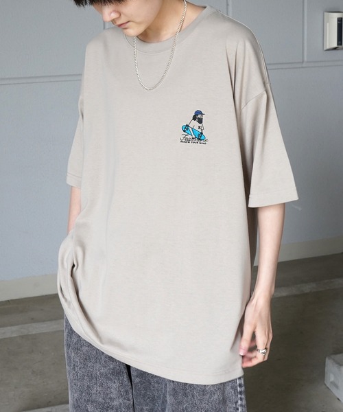 

Футболка свободного кроя с коротким рукавом и вышитым логотипом ILL'S, бежевый