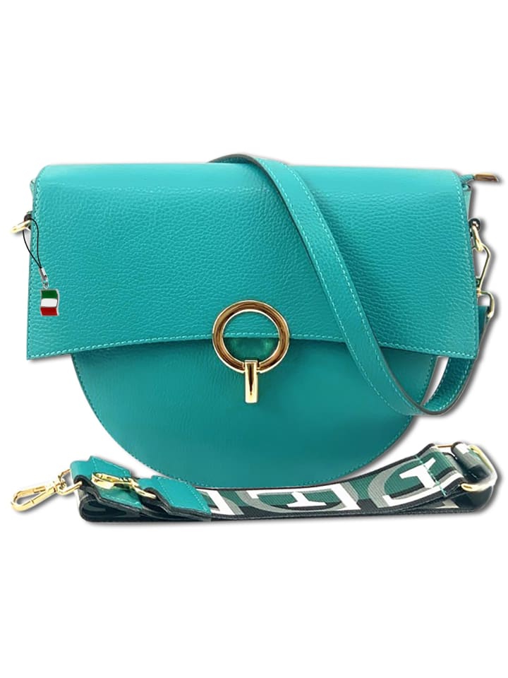 

Наплечная сумка Florence Umhängetasche, Citytasche Leder türkis ca. 30cm