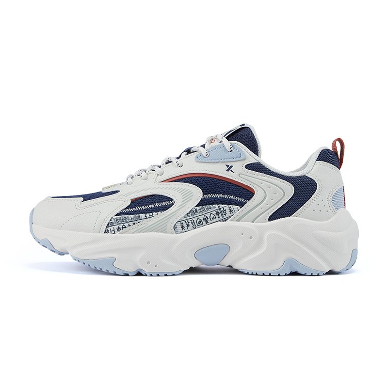 

XTEP Кроссовки Cushioning Coverage Abrasion Resistant Lightweight Slip Resistant Low Top Chunky Sneakers Men's White Blue