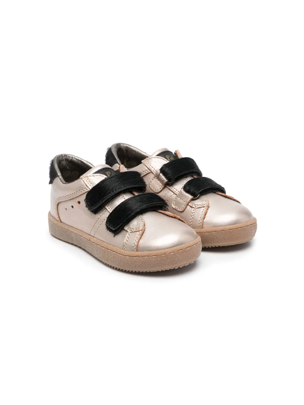 

Кроссовки на липучках с эффектом металлик Pépé Kids, золотой