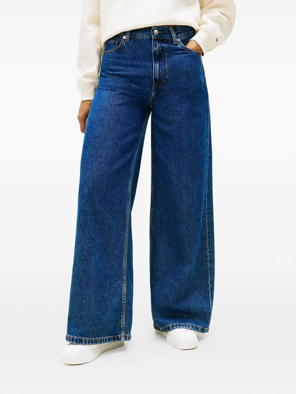 Синие джинсы свободного кроя (широкие) Tommy Hilfiger, синий — фото 3