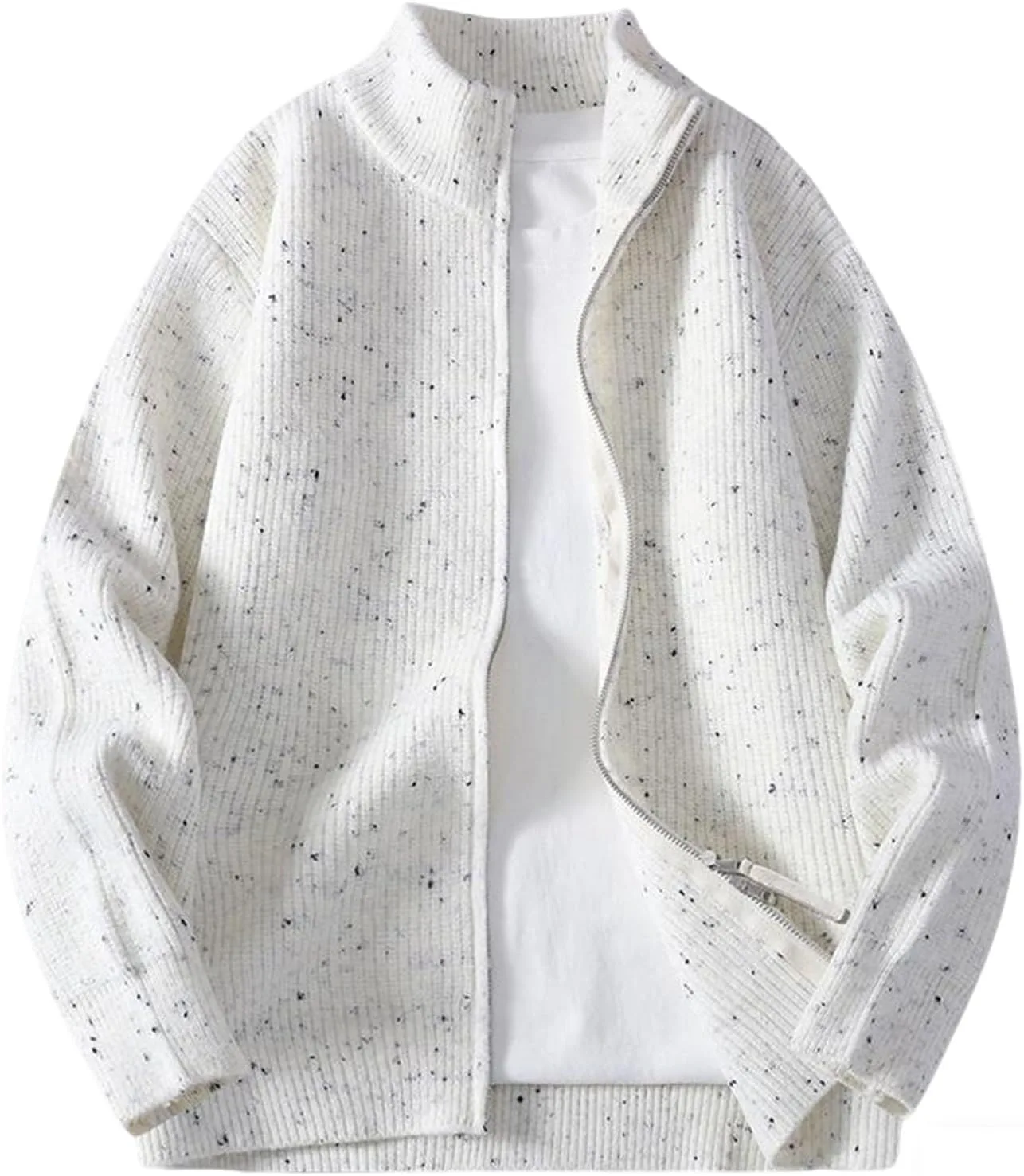 

Свитер мужской осенне-зимний теплый на молнии в полоску