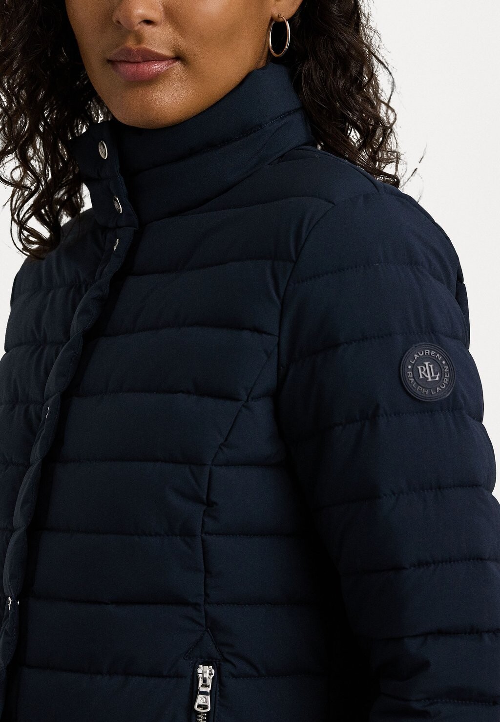 

Демисезонная куртка QUILTED FUNNELNECK PUFFER COAT Ralph Lauren, синий