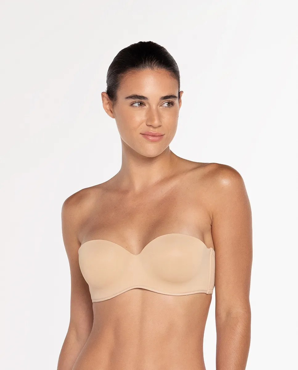 

Бюстгальтер из микрофибры с наполнителем без бретелек Punto Blanco, бежевый