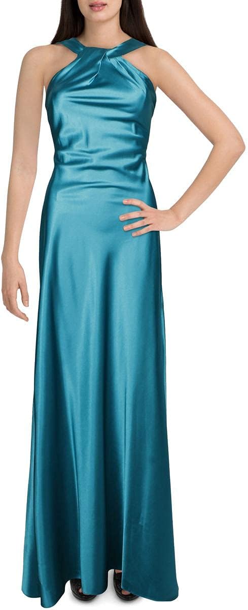 

Женское платье Calvin Klein с халтер-халтером, драпированным вырезом и открытой спиной, Viridian