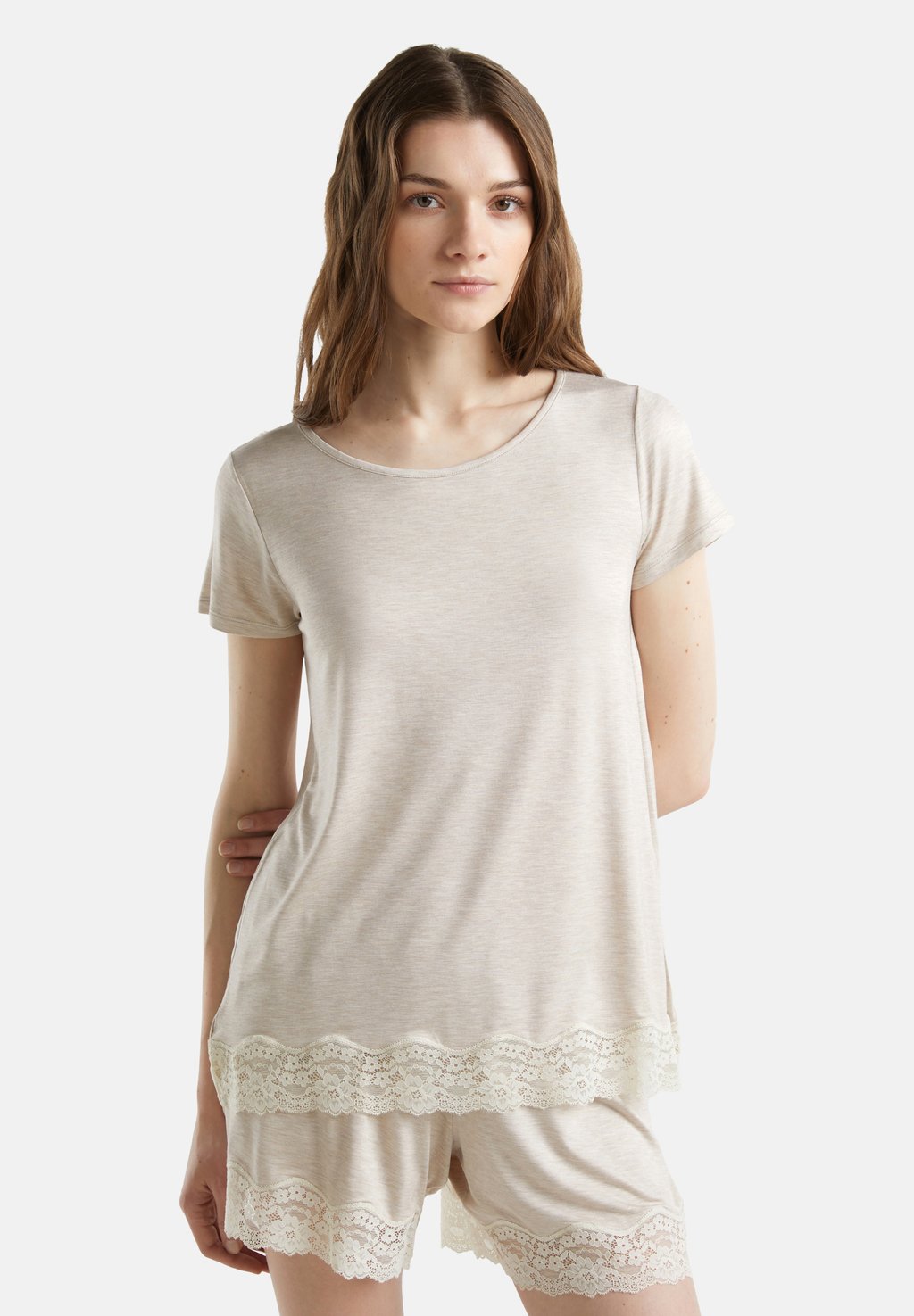 

Базовая футболка ROUND NECK United Colors of Benetton, бежевый