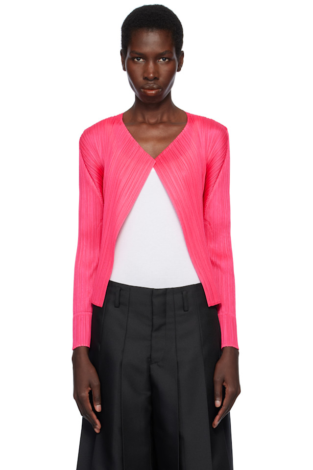 

Кардиган Monthly Colors March Pleats Please Issey Miyake, розовый