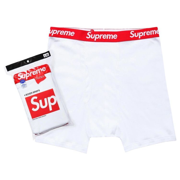 

Боксеры Supreme x Hanes Boxer Briefs (4 Pack), White