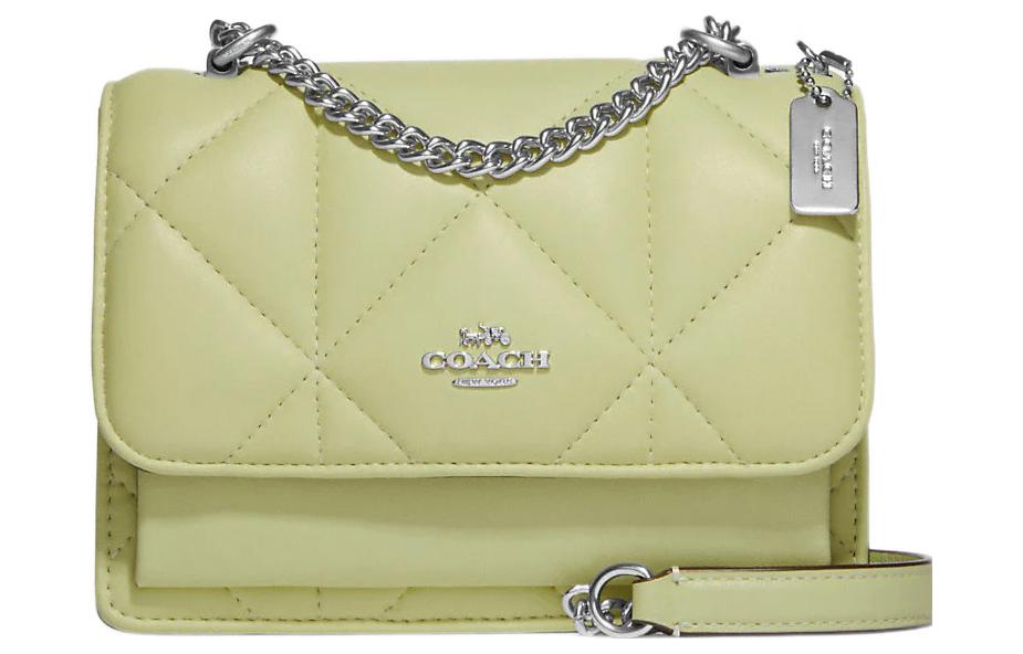

COACH Кожаная сумка через плечо мини женская травянисто-зеленая с цепочкой
