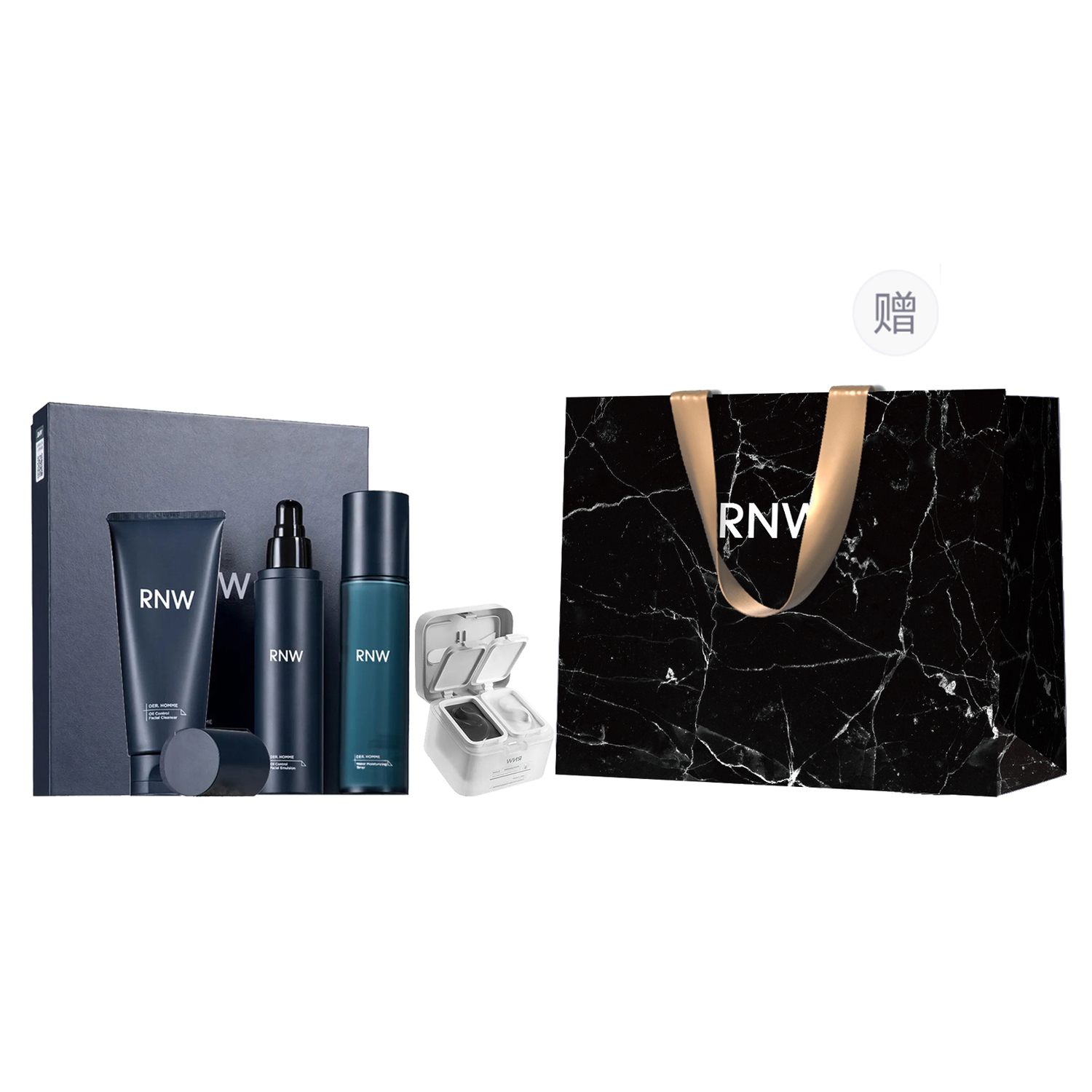 

Набор для ухода за кожей мужской для контроля жира с очищающей водой, тонером, очищающим средством и глиняной маской глубокое очищение увлажнение контроль жира RNW