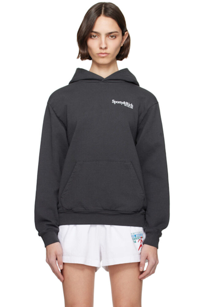 

Черная толстовка с капюшоном HWCNY Sporty & Rich
