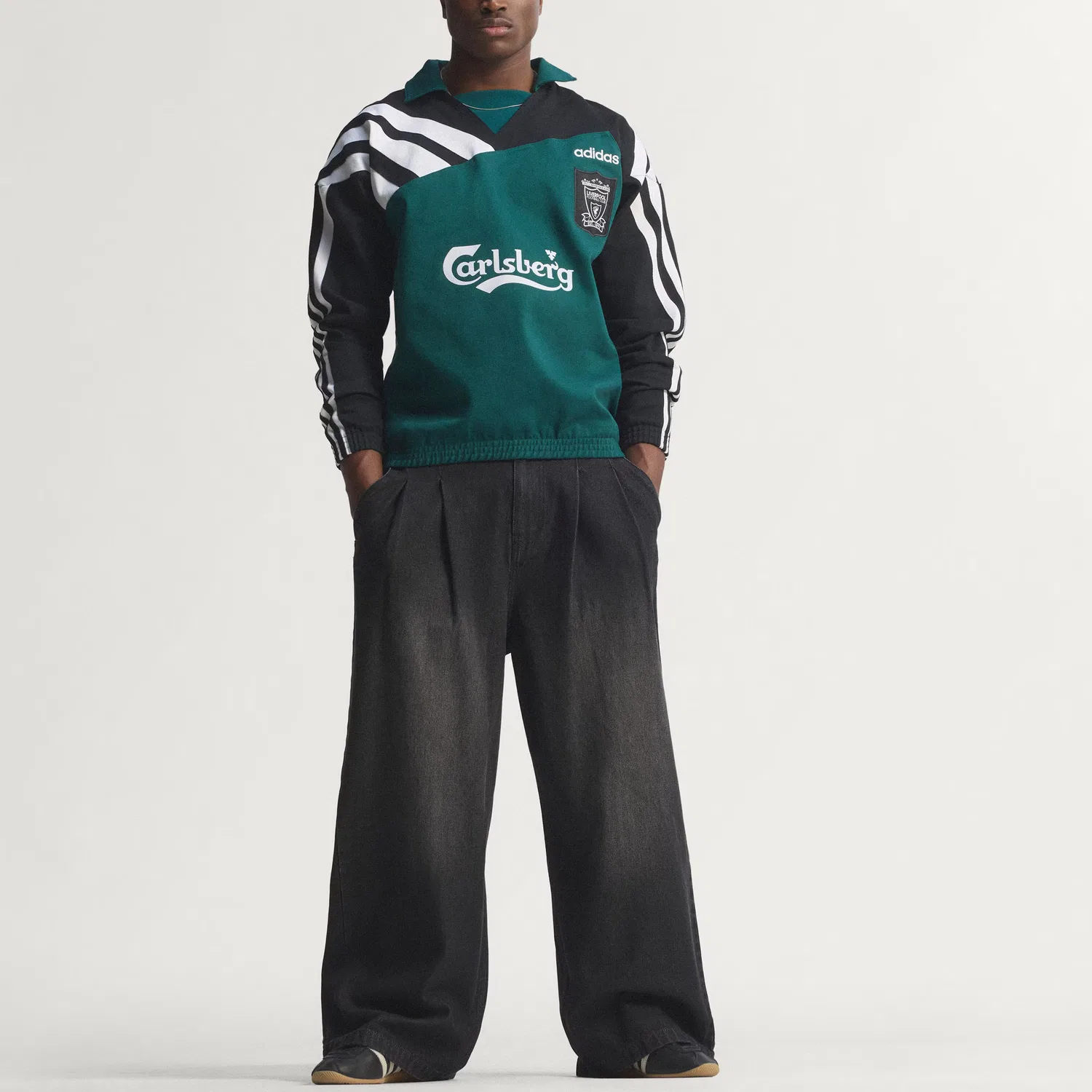 Футболка мужская x Liverpool FC Drill Top 95 Adidas, Noble Green/Black — фото 4