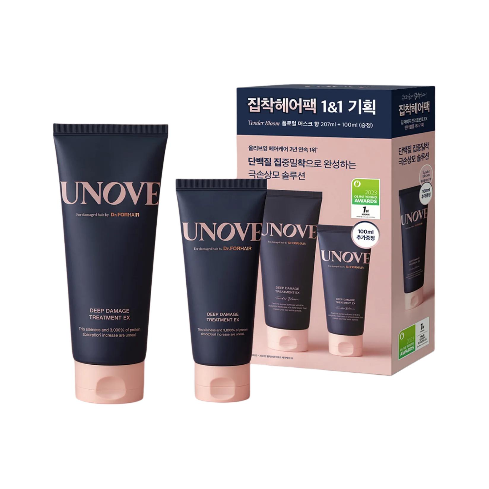 

Восстанавливающая сыворотка для волос с протеином увлажняющая и разглаживающая маска 207мл+100мл UNOVE