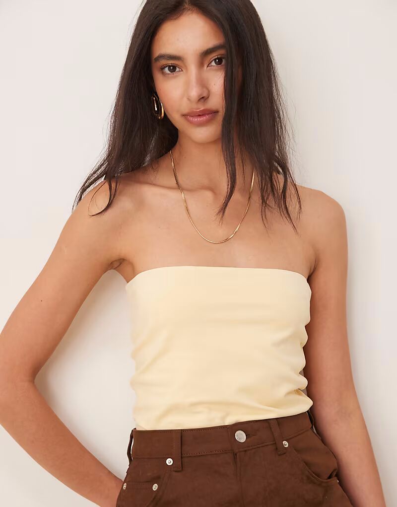 

Длинное бандо из хлопка персикового цвета ASOS DESIGN цвета пахты