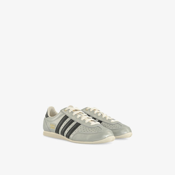 Кроссовки кожаные Adidas Japan, серый / черный — фото 3
