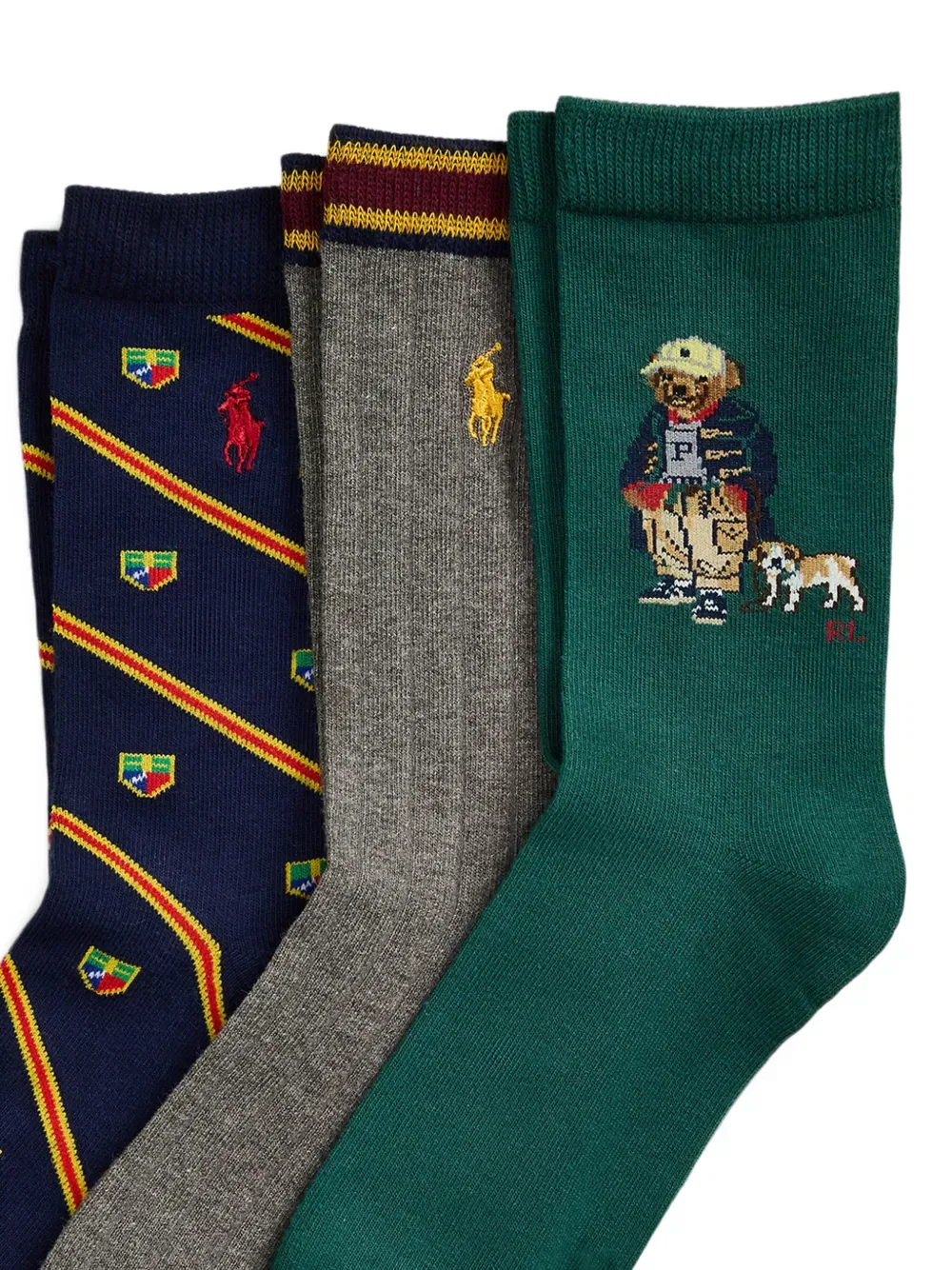Носки с вышитым изображением медведя Поло Polo Ralph Lauren Kids, синий — фото 2