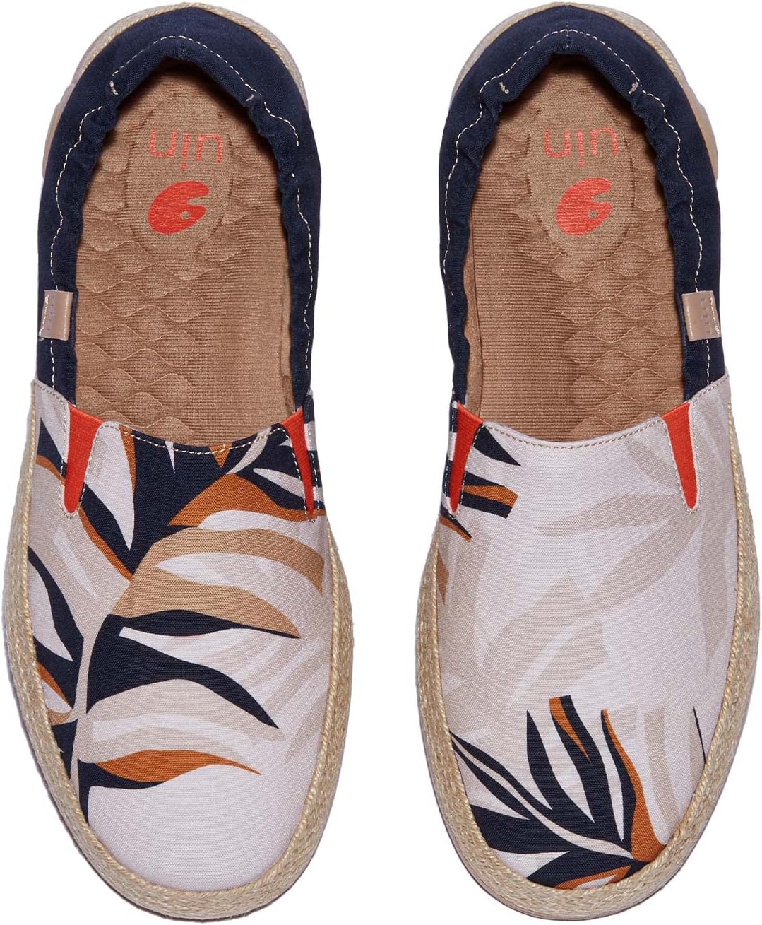 

Мужские эспадрильи UIN Slip Ons- легкие прогулочные повседневные лоферы, удобные, с ручной росписью, серия Marbella, Marbellaⅵ-branches and Leaves