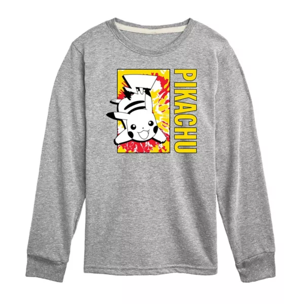 

Футболка с длинным рукавом Pokemon tie-dye Pikachu для мальчиков 8-20 лет Licensed Character, серый
