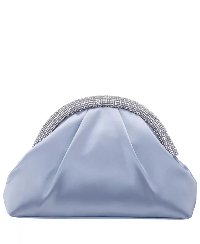 

Клатч с рамкой и кристаллами Small Crystal Trim Frame Nina, синий