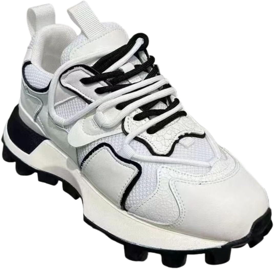 

Мужские кроссовки для ходьбы с цветными вставками из сетки, повседневные модные кроссовки с толстой подошвой, комфортные, противоскользящие, спортивные Lexamen, бежевый