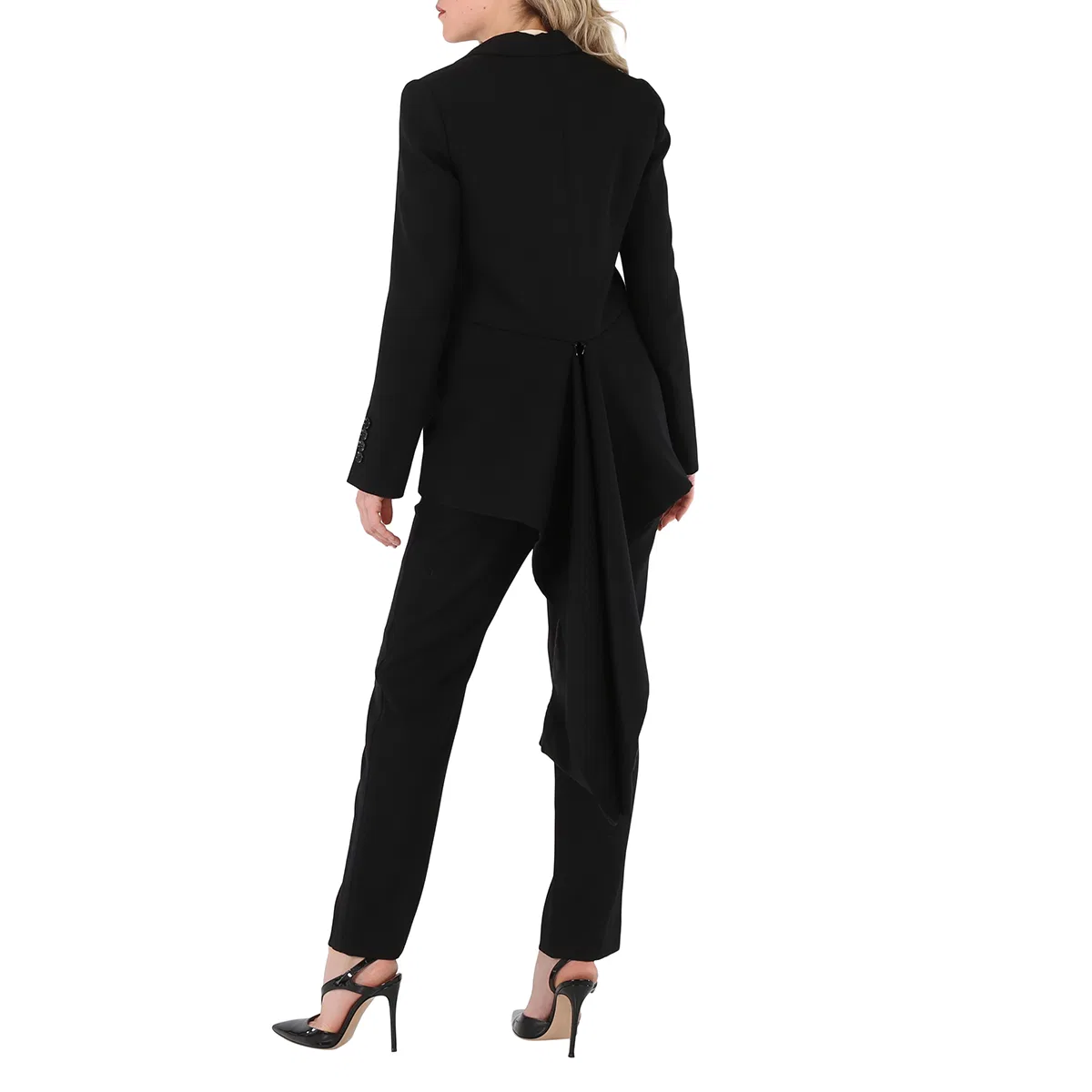 Пальто шерстяное приталенное Exaggerated Panel Detail Wool Tailored Jacket Burberry, Black — фото 4