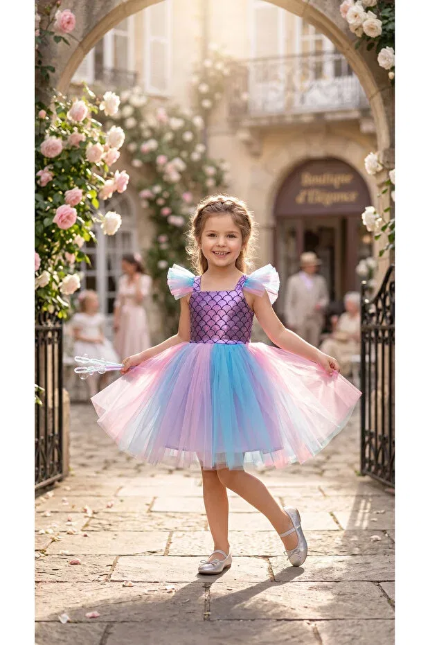 Детское платье для девочек с коротким рукавом Colorful mermaid short dress Kt Pera Baby, Colored