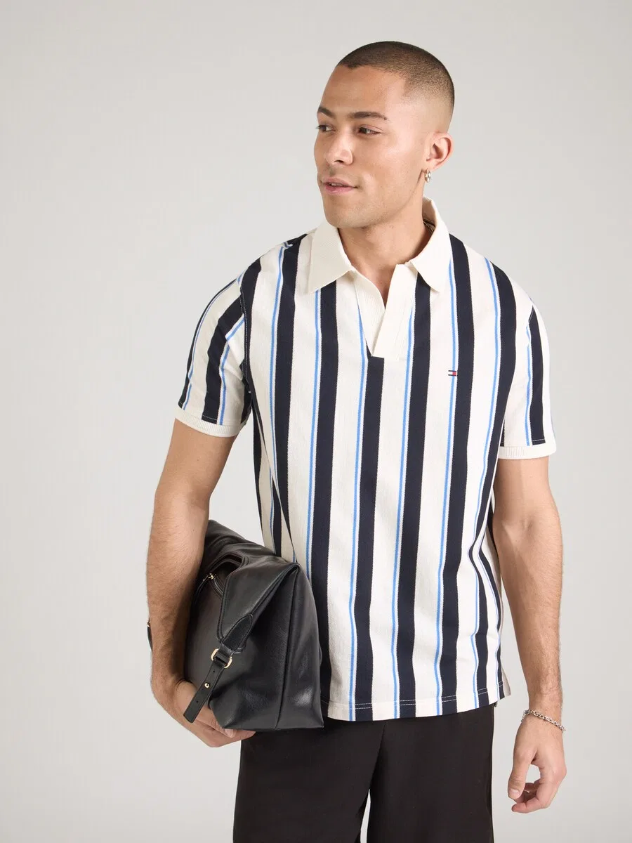 Рубашка TOMMY HILFIGER 'Relaxed Fit Stripe Crepe' белого цвета — фото 2