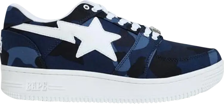 

Кроссовки Bapesta Canvas Low Navy Camo, синий