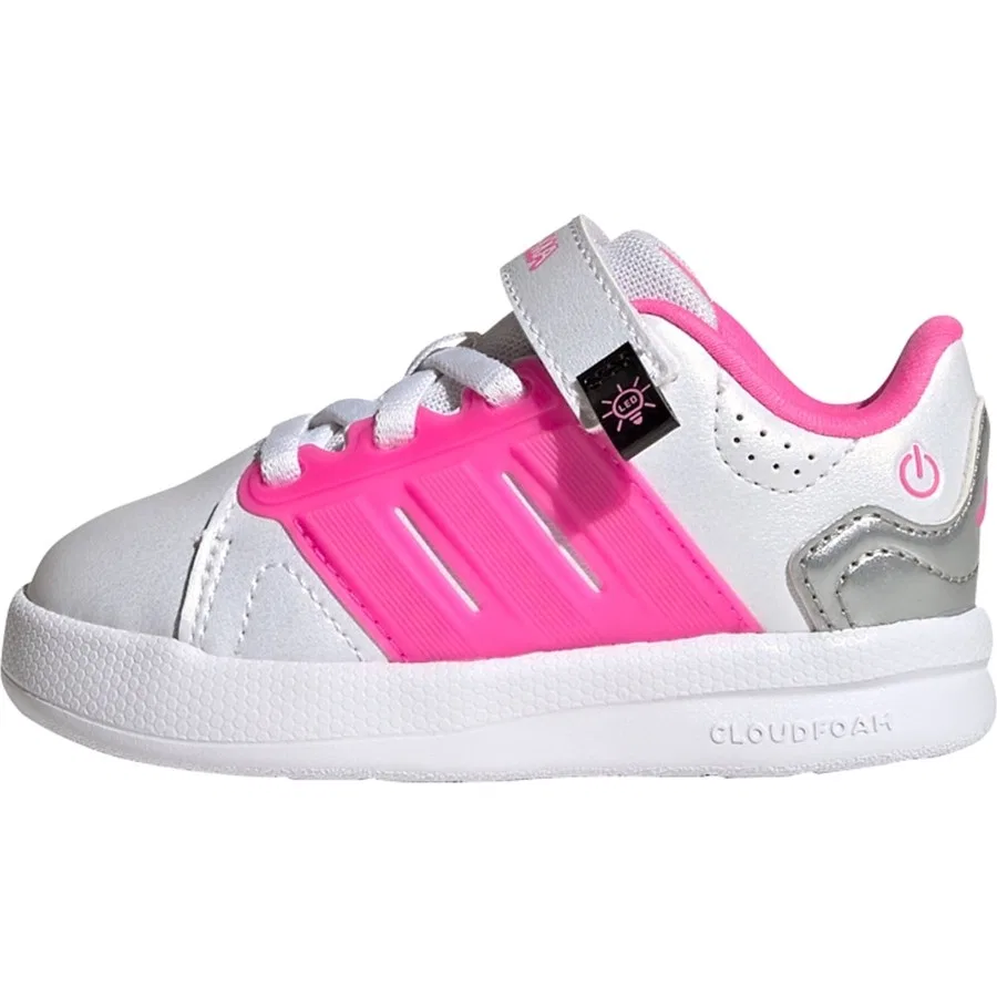Кроссовки с LED-подсветкой модель Lightorama Court adidas, Бело-розовый — фото 2