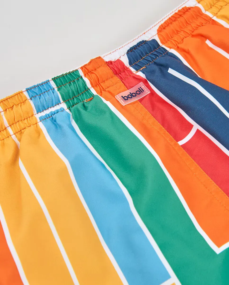 Детские плавки для мальчиков с принтом Recycled Fabric Swim Trunks Boboli, Multicolor — фото 4