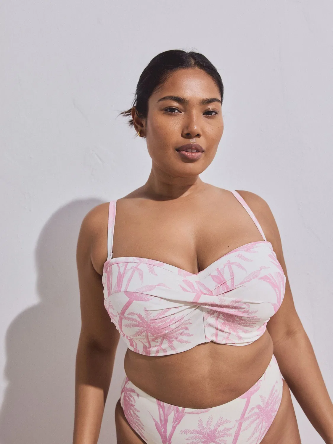 Next Розовый/кремовый бикини-топ с завязками F-K Twist Bandeau — фото 2