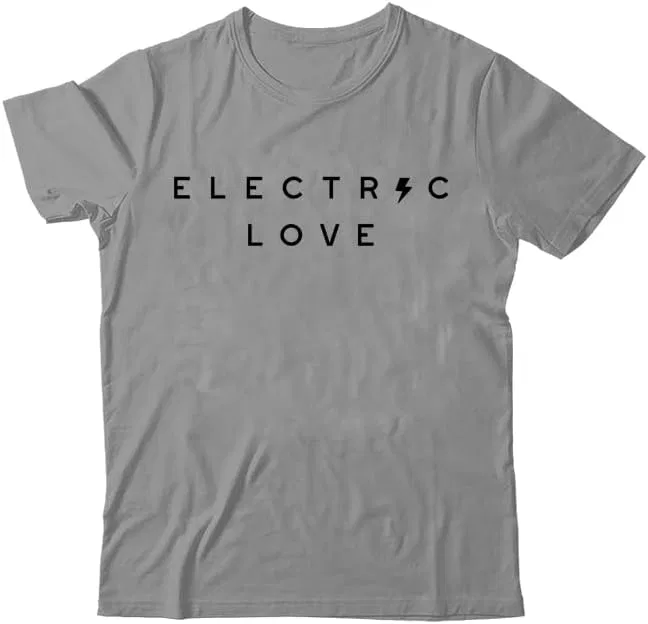 Мужская футболка с принтом Electric Love, Grey