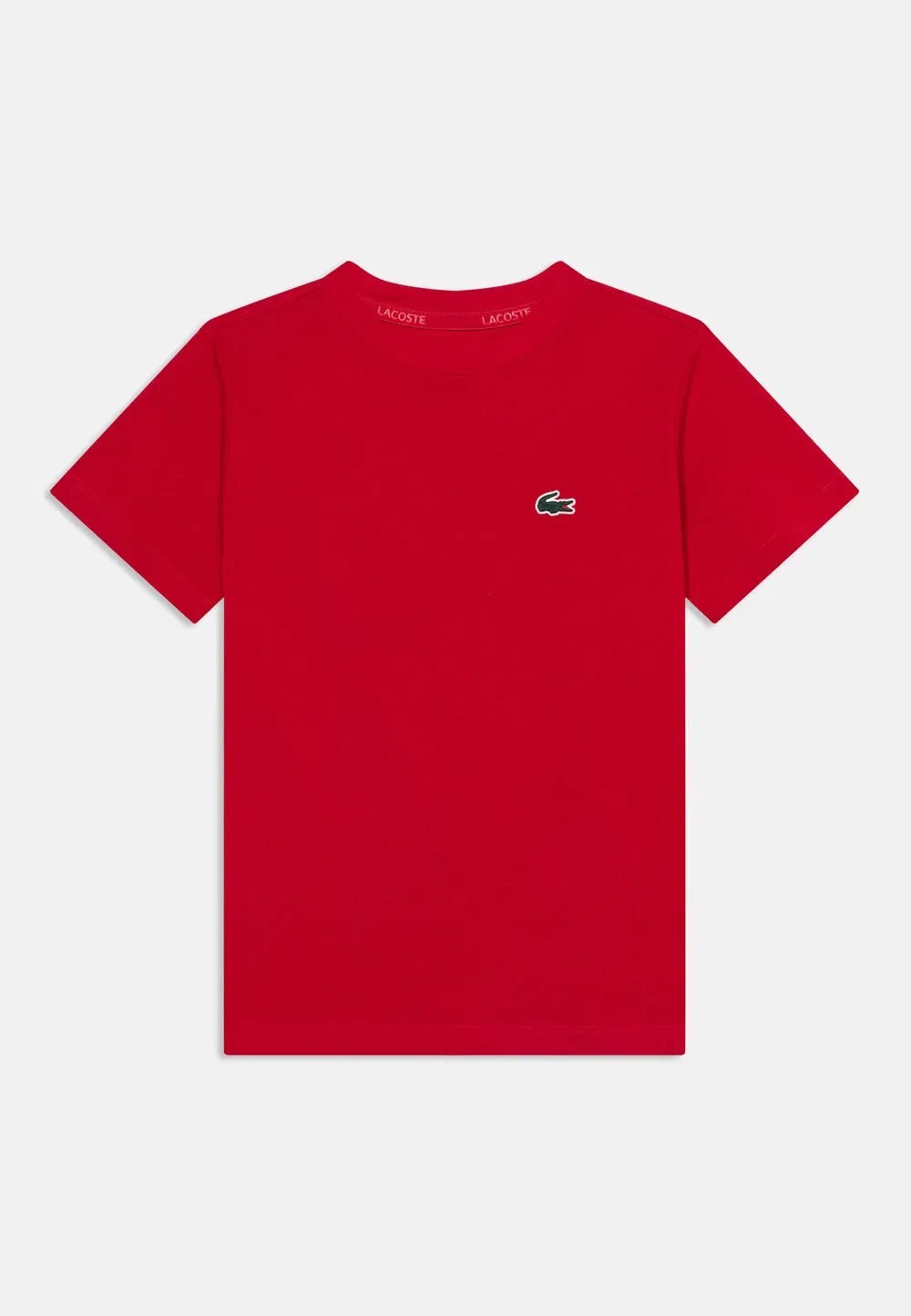 Классическая спортивная футболка с логотипом, унисекс - базовая футболка Lacoste, Rouge