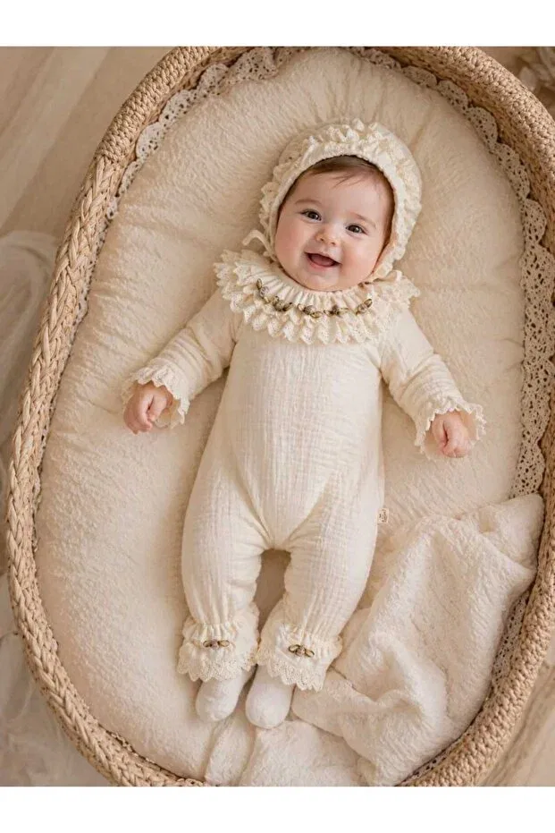 Детский комбинезон для девочек хлопковый Moonic Kids, Nude Color