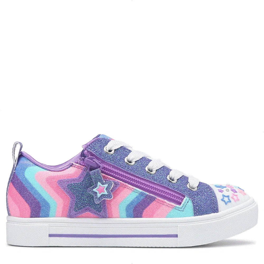Детские кроссовки с мерцающими искорками для малышей Skechers, Blue Multi Stars — фото 2