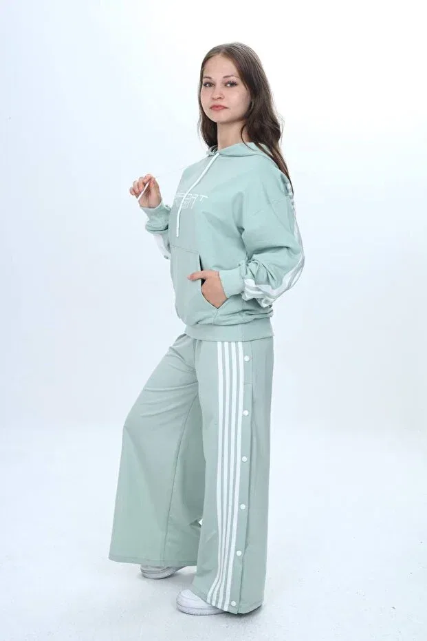 Детский спортивный комплект для девочек с принтом Asortik Kids, Green — фото 4