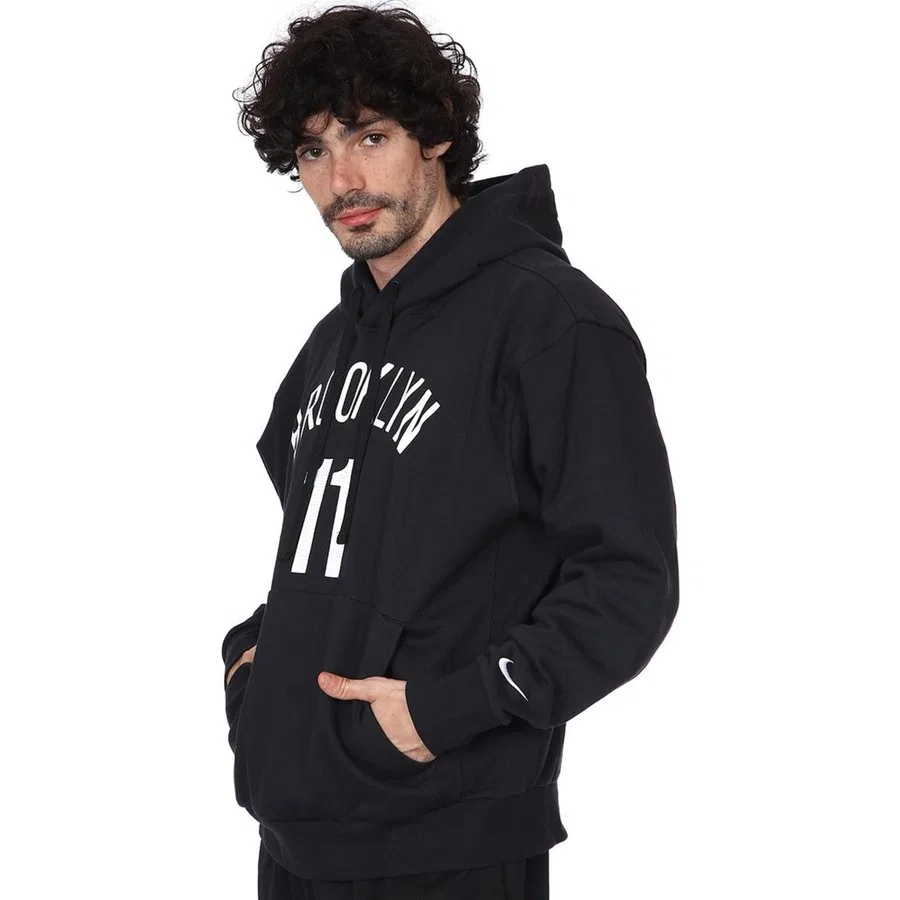 Худи с капюшоном свободного кроя Nike NBA Brooklyn 11, Черный — фото 4