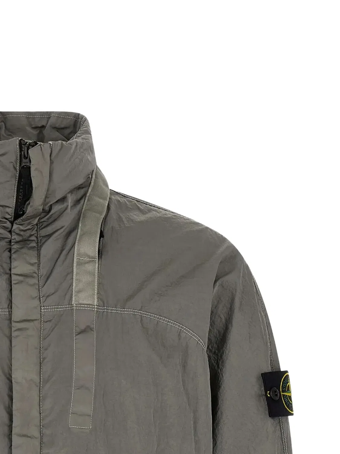 Stone Island Куртка с отстегивающимся капюшоном - серый нейлон — фото 2
