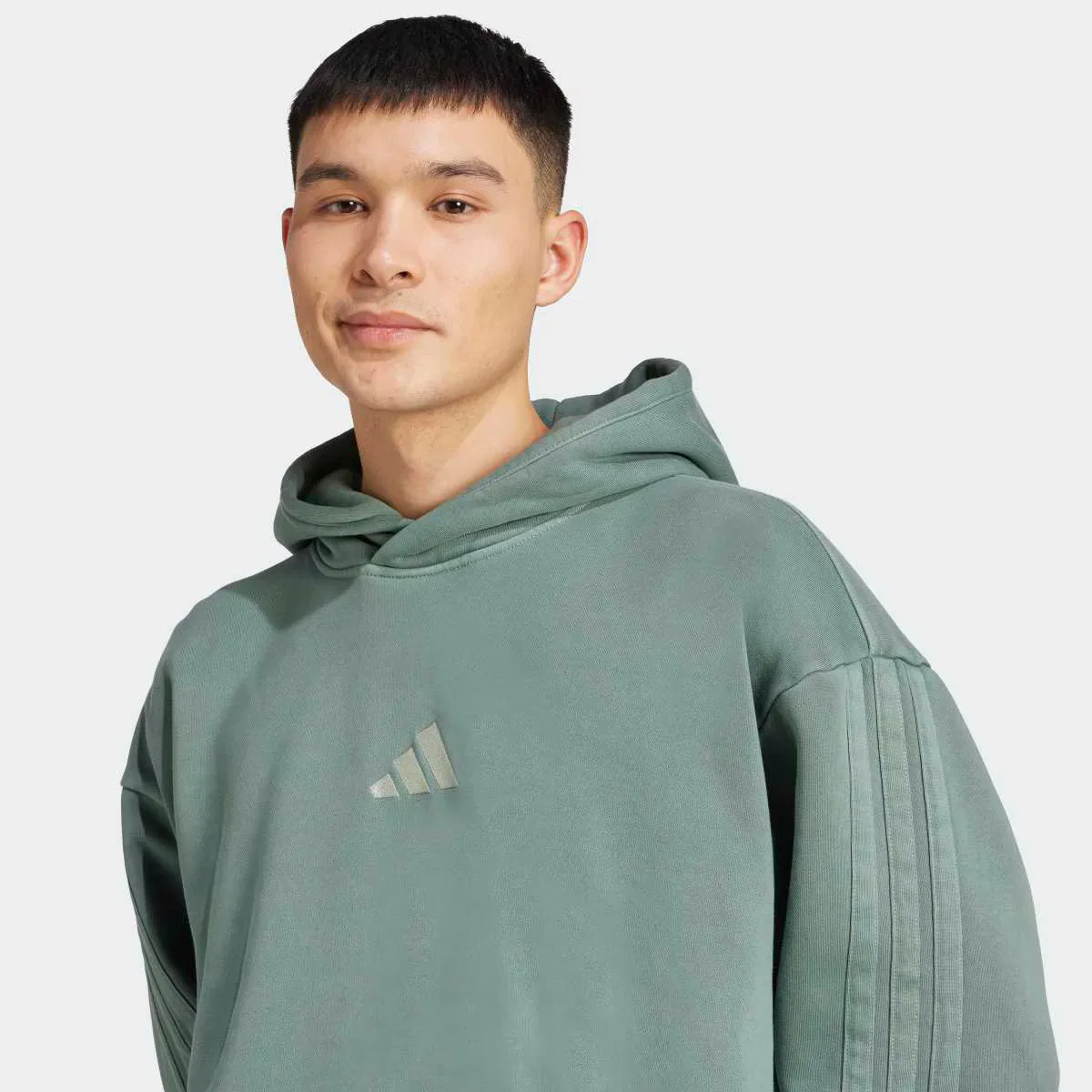 Мужская толстовка, ALL SZN Fleece Washed, adidas, зеленый — фото 4