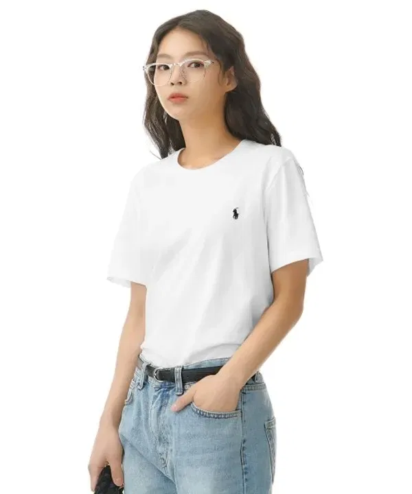Футболка с круглым вырезом, хлопок, Polo Ralph Lauren, белый — фото 4