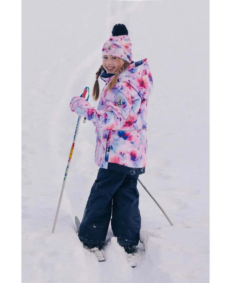 Детский зимний комплект из куртки и полукомбинезона с принтом, модель Play Snowsuit Deux par Deux, Mauve Watercolor Floral Print — фото 2