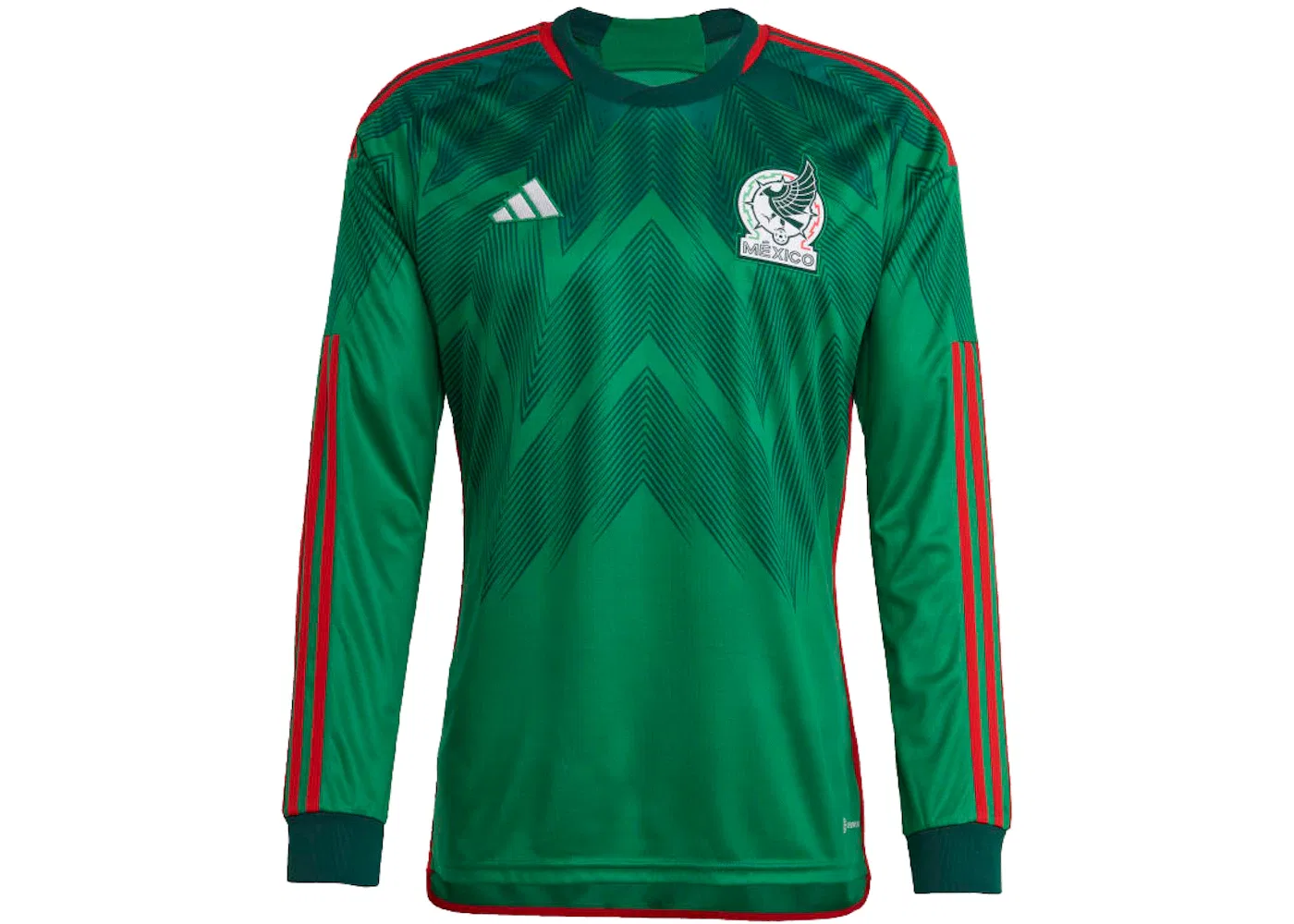 Мужская футболка с длинным рукавом Mexico 22 Home Jersey Adidas, Vivid Green/Collegiate Green