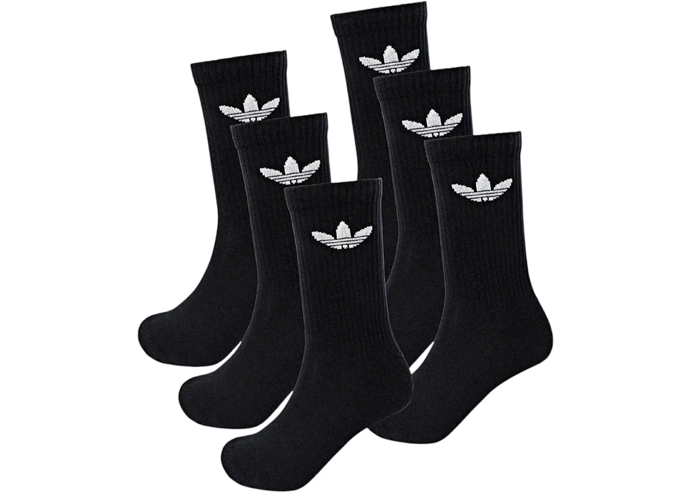 Детские носки с логотипом Trefoil 6 пар Adidas, Black