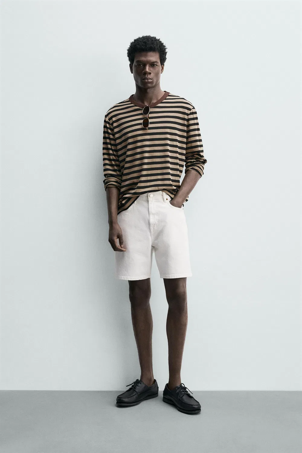 ДЖИНСОВЫЕ ШОРТЫ СТАНДАРТНОГО КРОЯ-БЕРМУДА ZARA, White