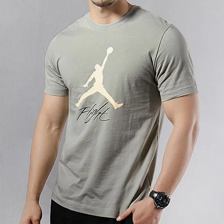 Футболка баскетбольная с коротким рукавом Air Jumpman Flight Jordan, серая — фото 2