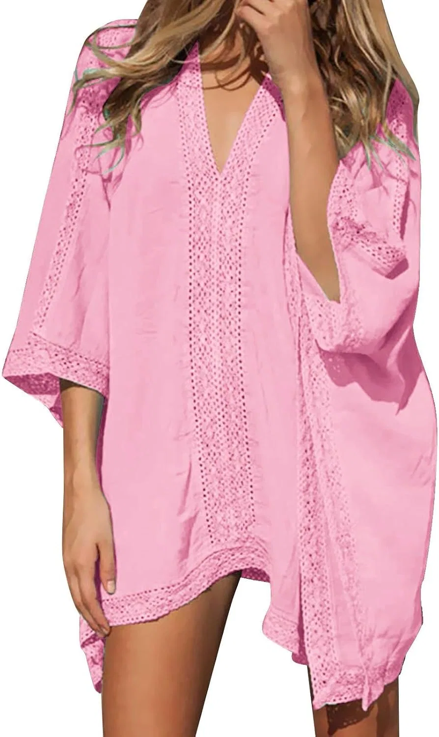 Женская пляжная накидка с классическим дизайном Generic, Pink — фото 2